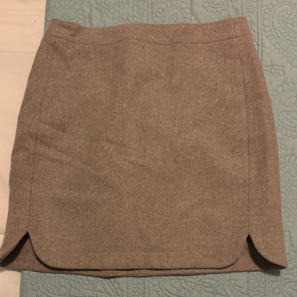 J. Crew Tan Wool Mini Skirt